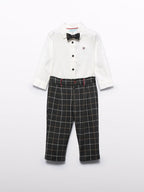 Compl. pantalone quadro punto Bimbo Grigio 5704/G corredino e abbigliamento neonato | NANU' BABY