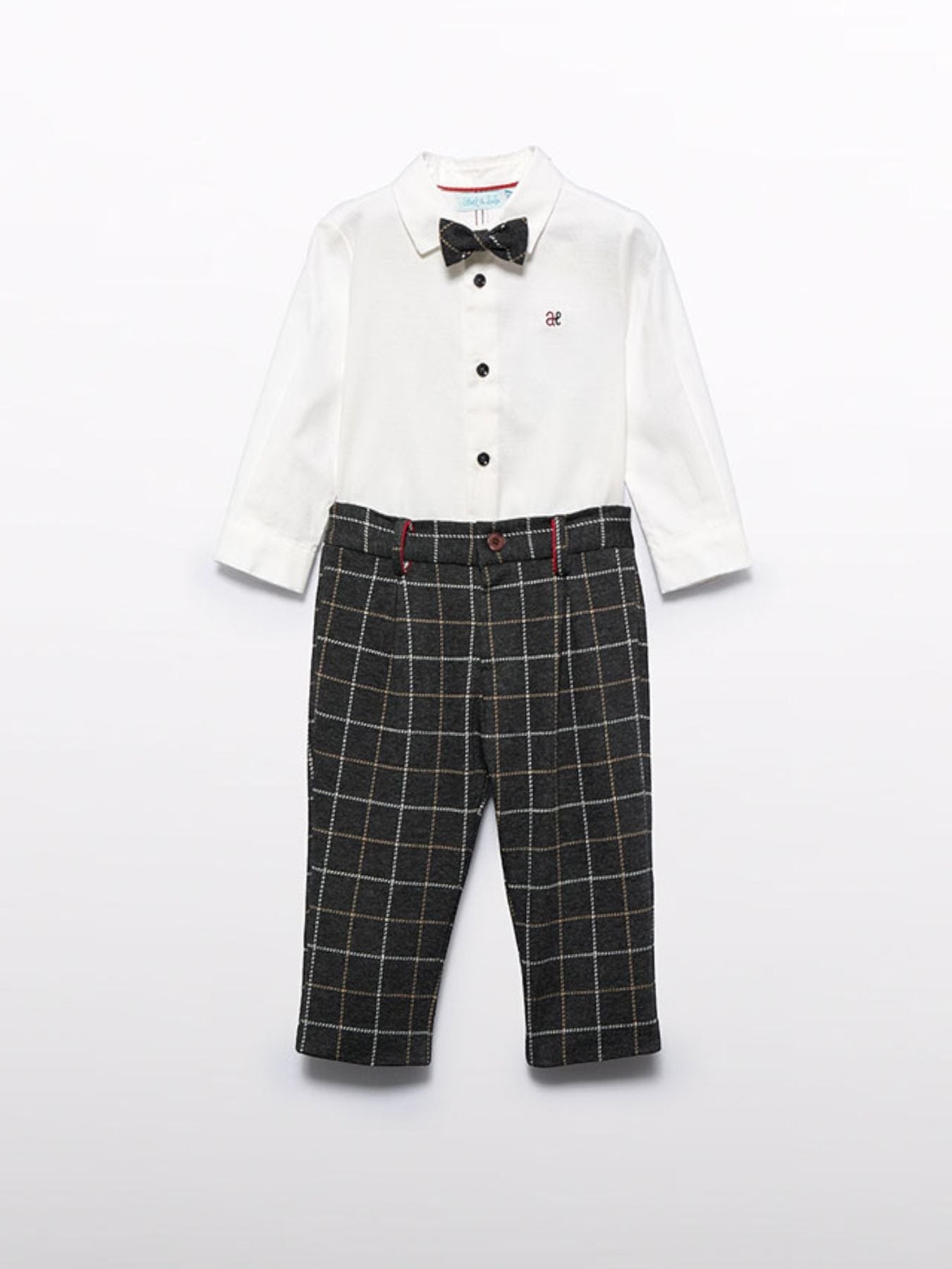 Compl. pantalone quadro punto Bimbo Grigio 5704/G corredino e abbigliamento neonato | NANU' BABY