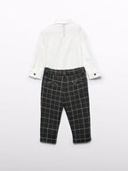 Compl. pantalone quadro punto Bimbo Grigio 5704/G corredino e abbigliamento neonato | NANU' BABY