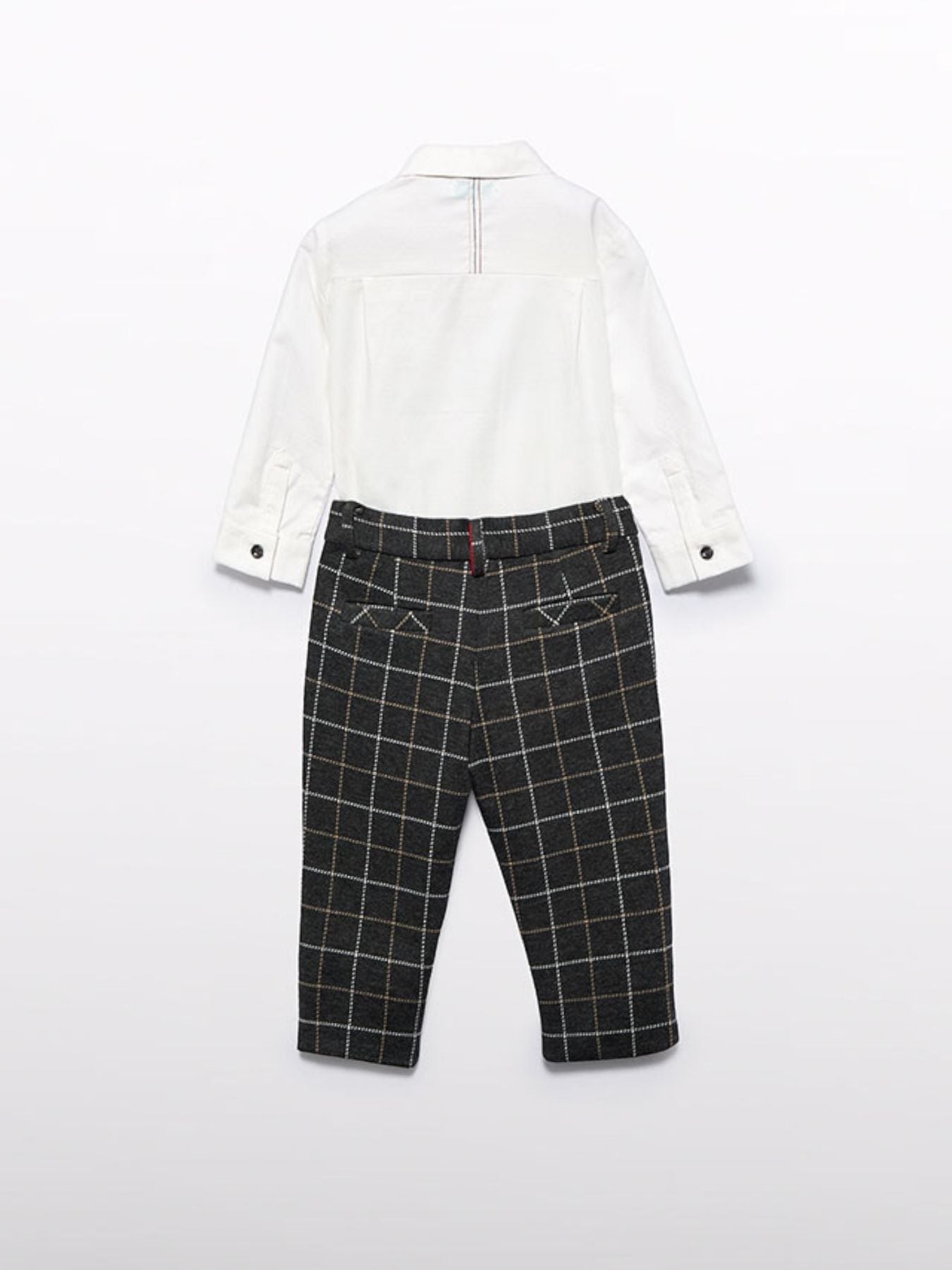 Compl. pantalone quadro punto Bimbo Grigio 5704/G corredino e abbigliamento neonato | NANU' BABY