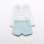 Compl.bermuda quadri lurex Bimba Verde 5712/9 corredino e abbigliamento neonato | NANU' BABY