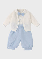 Completino Cerimonia Battesimo Cotone Bianco Cielo EV20960 corredino e abbigliamento neonato | NANU' BABY