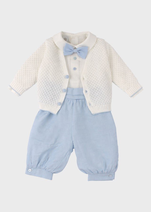 Completino Cerimonia Battesimo Cotone Bianco Cielo EV20960 corredino e abbigliamento neonato | NANU' BABY
