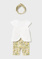 Completo Bermuda Blusa Fascia Giallo 1763/G corredino e abbigliamento neonato | NANU' BABY