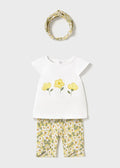 Completo Bermuda Blusa Fascia Giallo 1763/G corredino e abbigliamento neonato | NANU' BABY