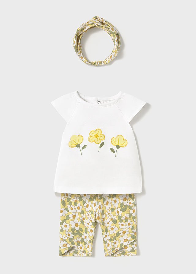 Completo Bermuda Blusa Fascia Giallo 1763/G corredino e abbigliamento neonato | NANU' BABY