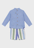 Completo Bermuda Coreana Azzurro 1221/27 corredino e abbigliamento neonato | NANU' BABY