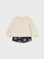 Completo bermuda jacquard Bimba Blu 2262/48 corredino e abbigliamento neonato | NANU' BABY