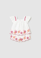 Completo Bermuda Ricamato Bianco 1214/81 corredino e abbigliamento neonato | NANU' BABY