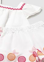 Completo Bermuda Ricamato Bianco 1214/81 corredino e abbigliamento neonato | NANU' BABY