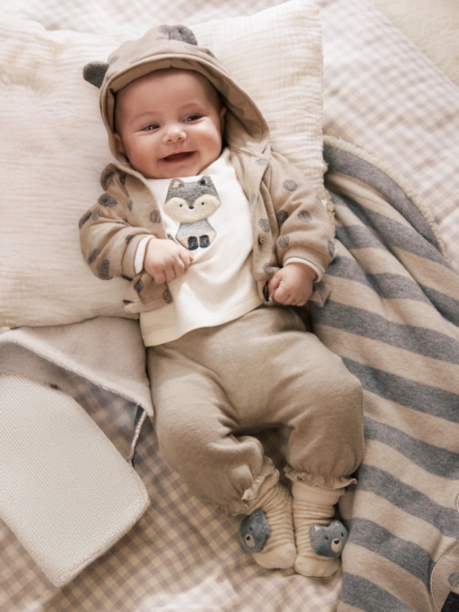 Completo Bimba Beige 2608/14 corredino e abbigliamento neonato | NANU' BABY