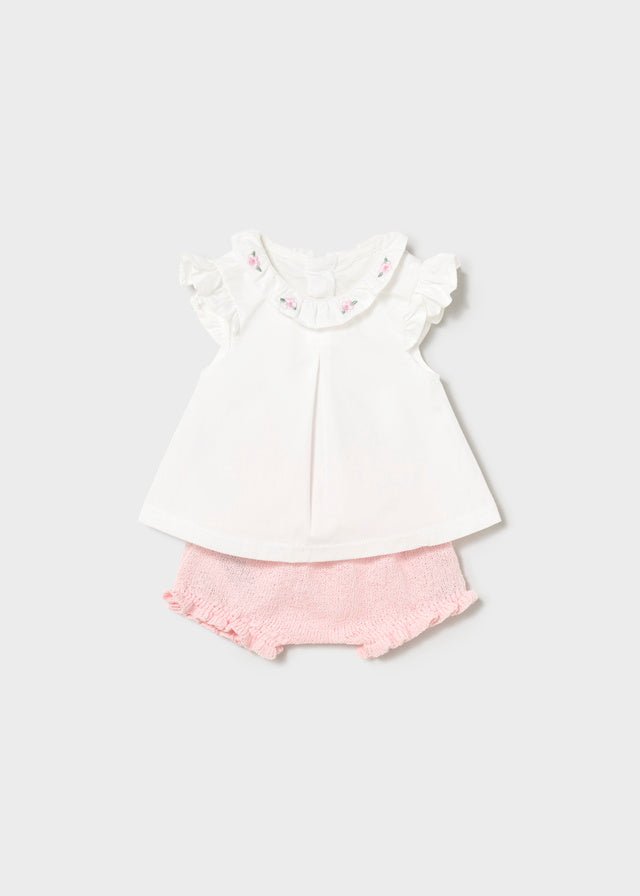 Completo Blusa Culotte Rosa 1288/56 corredino e abbigliamento neonato | NANU' BABY