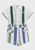 Completo Bretelle Bottoncini Erba 0255/45 corredino e abbigliamento neonato | NANU' BABY