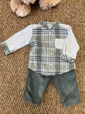 Completo Camicia e Pantalone in velluto Bimbo VERDE 4L - CTL4L corredino e abbigliamento neonato | NANU' BABY