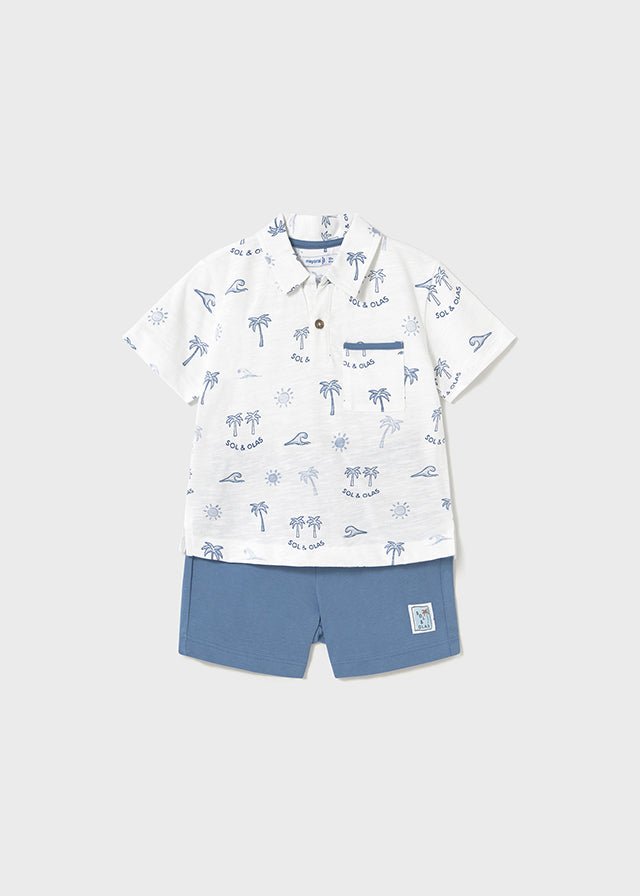 Completo Camicia Pantaloncino Azzurro 1657/35 corredino e abbigliamento neonato | NANU' BABY