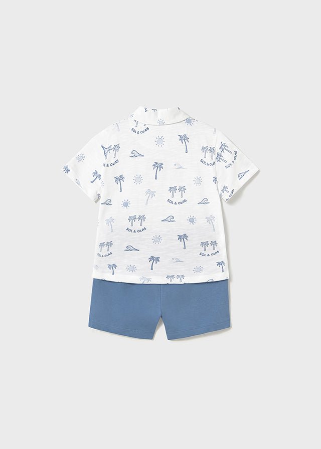 Completo Camicia Pantaloncino Azzurro 1657/35 corredino e abbigliamento neonato | NANU' BABY