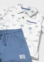 Completo Camicia Pantaloncino Azzurro 1657/35 corredino e abbigliamento neonato | NANU' BABY