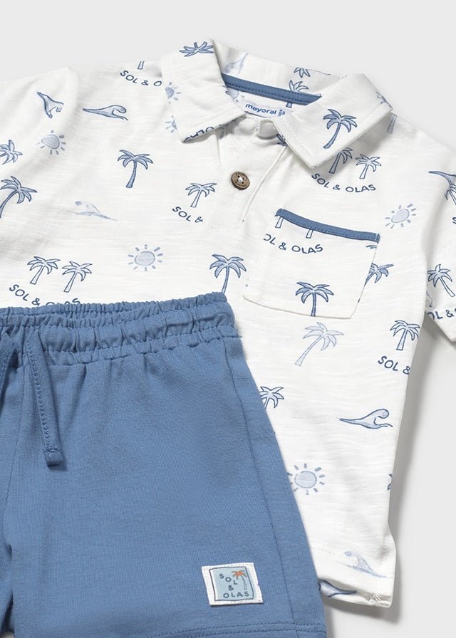 Completo Camicia Pantaloncino Azzurro 1657/35 corredino e abbigliamento neonato | NANU' BABY