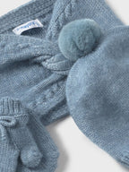 Completo cappello mutanda muffol CIELO 10019/46 corredino e abbigliamento neonato | NANU' BABY