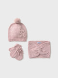 Completo cappello mutanda muffol Rosa 10019/47 corredino e abbigliamento neonato | NANU' BABY