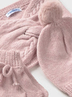 Completo cappello mutanda muffol Rosa 10019/47 corredino e abbigliamento neonato | NANU' BABY