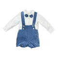 Completo Cerimonia Bimbo Misto Cotone Azzurro - PONTO POR PONTO 1/6417 - A corredino e abbigliamento neonato | NANU' BABY