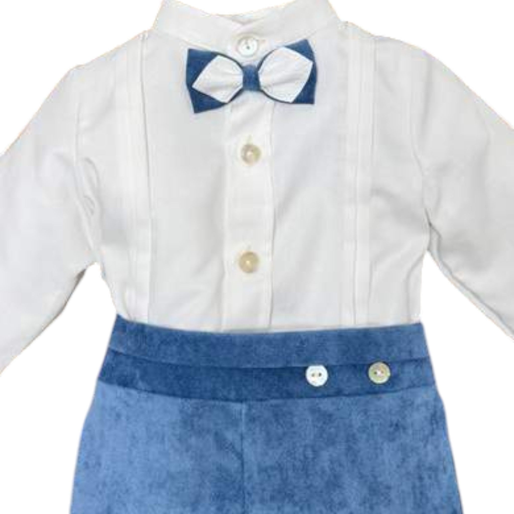 Completo Cerimonia Bimbo Misto Cotone Azzurro - PONTO POR PONTO 1/6421 - A corredino e abbigliamento neonato | NANU' BABY