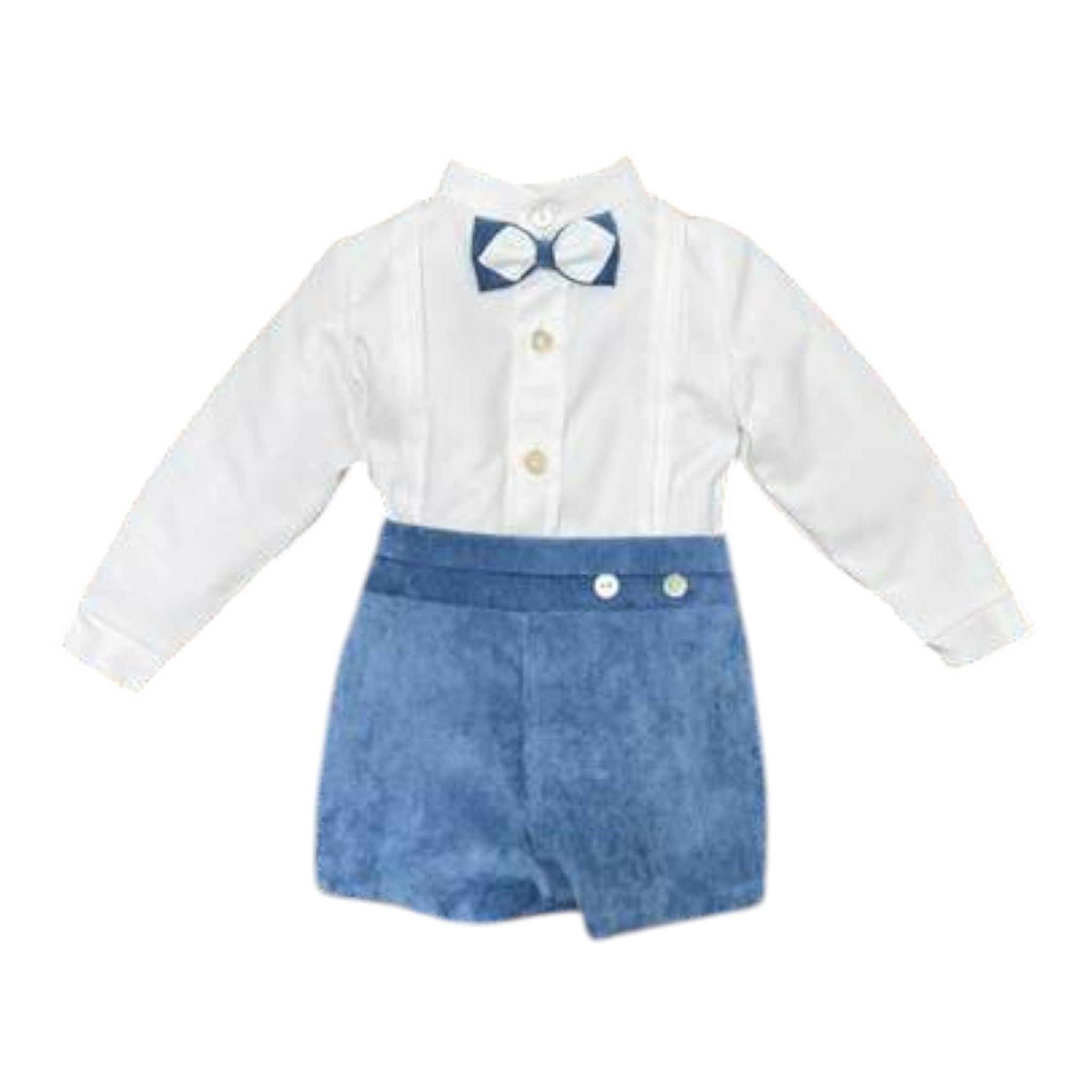 Completo Cerimonia Bimbo Misto Cotone Azzurro - PONTO POR PONTO 1/6421 - A corredino e abbigliamento neonato | NANU' BABY