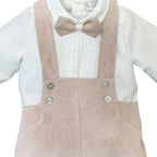 Completo Cerimonia Bimbo Misto Cotone Beige - PONTO POR PONTO 1/6417 - B corredino e abbigliamento neonato | NANU' BABY