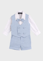 Completo Cerimonia Gilet Bermuda Cielo corredino e abbigliamento neonato | NANU' BABY