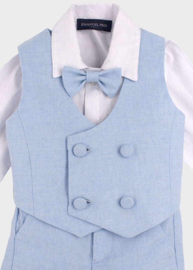 Completo Cerimonia Gilet Bermuda Cielo corredino e abbigliamento neonato | NANU' BABY