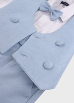 Completo Cerimonia Gilet Bermuda Cielo corredino e abbigliamento neonato | NANU' BABY