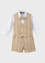 Completo Cerimonia Gilet Bermuda Marrone corredino e abbigliamento neonato | NANU' BABY