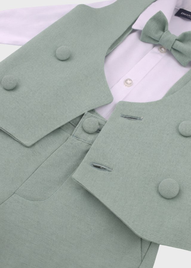 Completo Cerimonia Gilet Bermuda Verde Salvia corredino e abbigliamento neonato | NANU' BABY