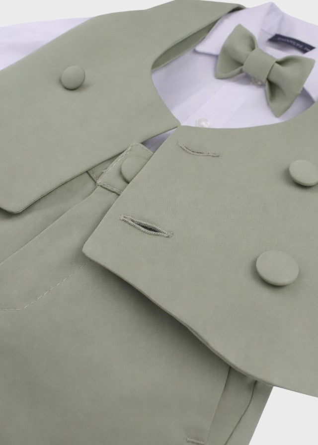 Completo Cerimonia Gilet Bermuda Verde Salvia corredino e abbigliamento neonato | NANU' BABY