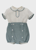 Completo Cerimonia Lino Azzurro 39820/A corredino e abbigliamento neonato | NANU' BABY
