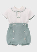 Completo Cerimonia Lino Verde 39820/V corredino e abbigliamento neonato | NANU' BABY