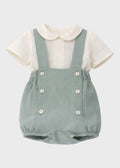 Completo Cerimonia Lino Verde 39825/V corredino e abbigliamento neonato | NANU' BABY