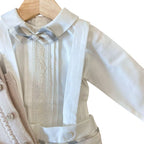 Completo Cerimonia Papillon Bimbo PANNA IK20760BIS corredino e abbigliamento neonato | NANU' BABY