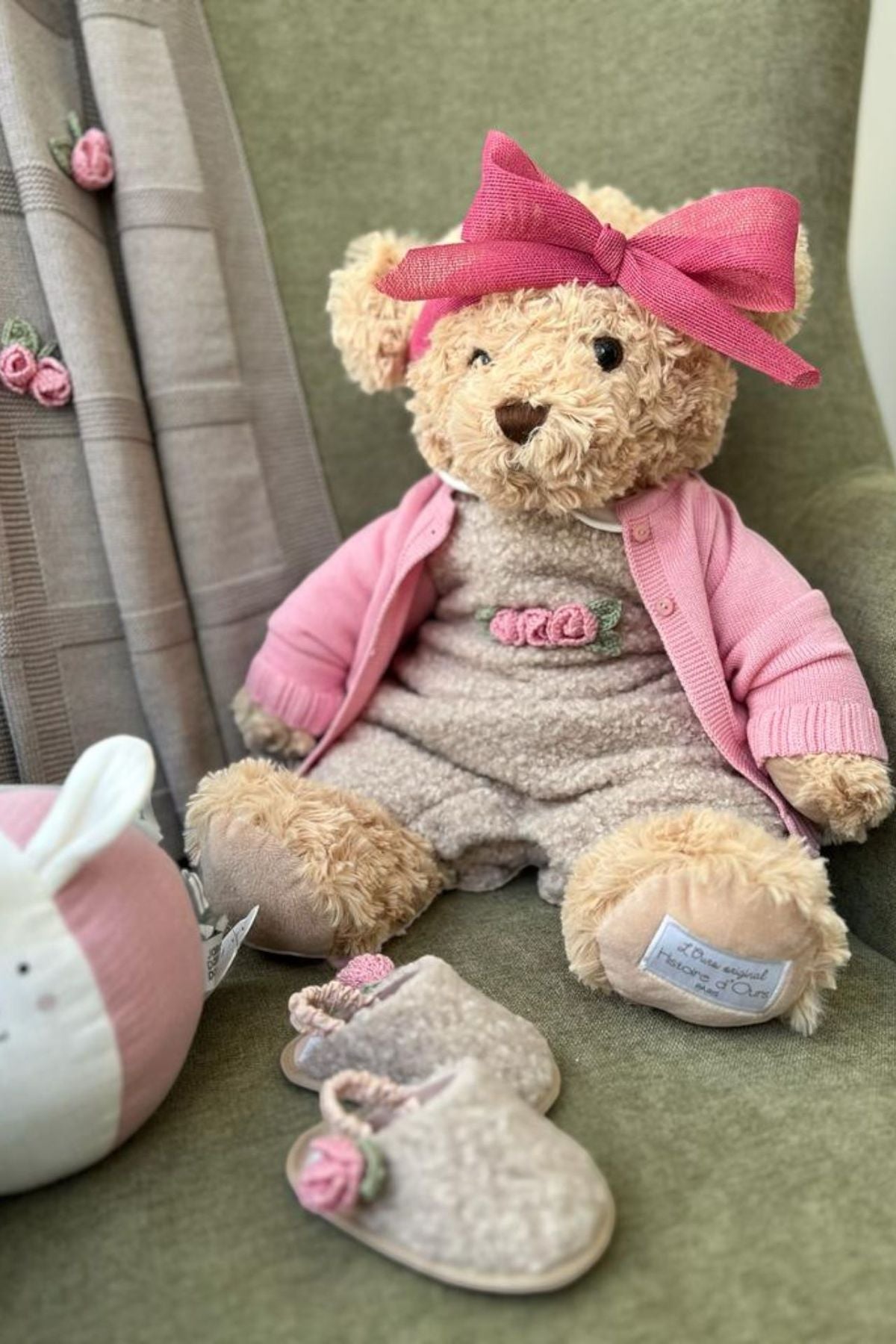 Completo con cardigan Roselline applicate Bimba ROSA FARD IG1031 corredino e abbigliamento neonato | NANU' BABY