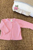 Completo con cardigan Roselline applicate Bimba ROSA FARD IG1031 corredino e abbigliamento neonato | NANU' BABY