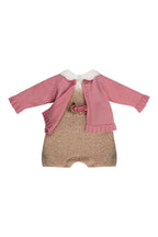 Completo con cardigan Roselline applicate Bimba ROSA FARD IG1031 corredino e abbigliamento neonato | NANU' BABY