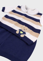 Completo Corto Teddy Blu EK6052 corredino e abbigliamento neonato | NANU' BABY