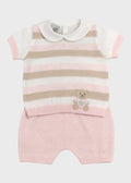 Completo Corto Teddy Rosa EK6052/R corredino e abbigliamento neonato | NANU' BABY