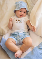 Completo Cotone Cappello Pantaloncino Turchese 1276/38 corredino e abbigliamento neonato | NANU' BABY