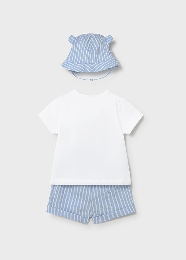 Completo Cotone Cappello Pantaloncino Turchese 1276/38 corredino e abbigliamento neonato | NANU' BABY