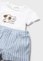 Completo Cotone Cappello Pantaloncino Turchese 1276/38 corredino e abbigliamento neonato | NANU' BABY