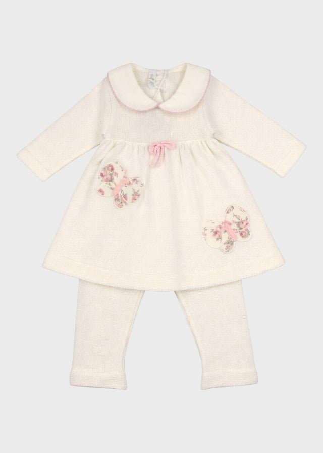 Completo Cotone Farfalle Panna 456 corredino e abbigliamento neonato | NANU' BABY