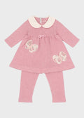 Completo Cotone Farfalle Rosa Antico 456 corredino e abbigliamento neonato | NANU' BABY