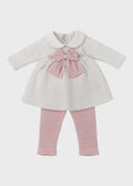 Completo Cotone Fiocco Bianco Rosa 478 corredino e abbigliamento neonato | NANU' BABY